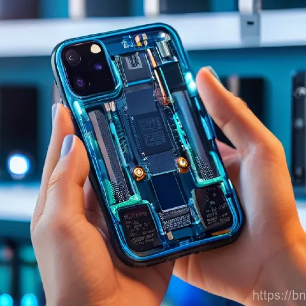 모듈식 접근의 성공적인 사례 연구 - Modular Smartphone Customization**
A vibrant, high-tech close-up of a person's hands, wearing stylis...