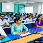 모듈식 역량 개발의 법적 고려사항 - A professional training center in Bangladesh, featuring a diverse group of adult workers attentively...