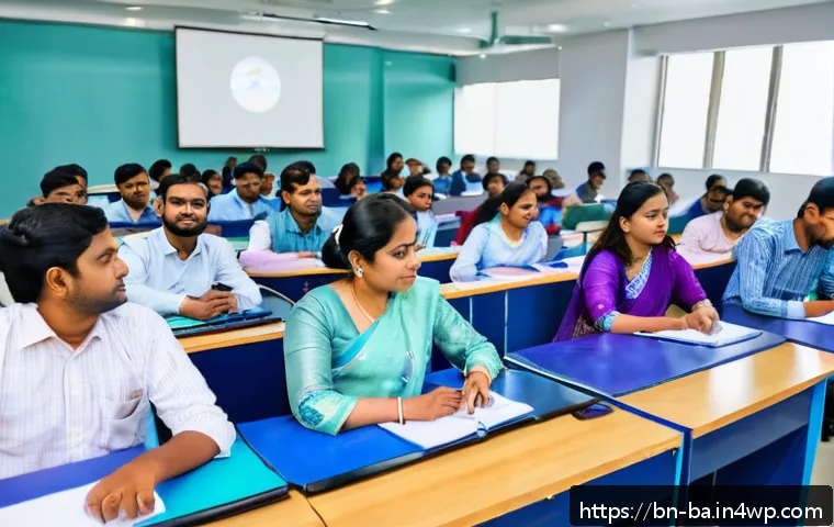 모듈식 역량 개발의 법적 고려사항 - A professional training center in Bangladesh, featuring a diverse group of adult workers attentively...